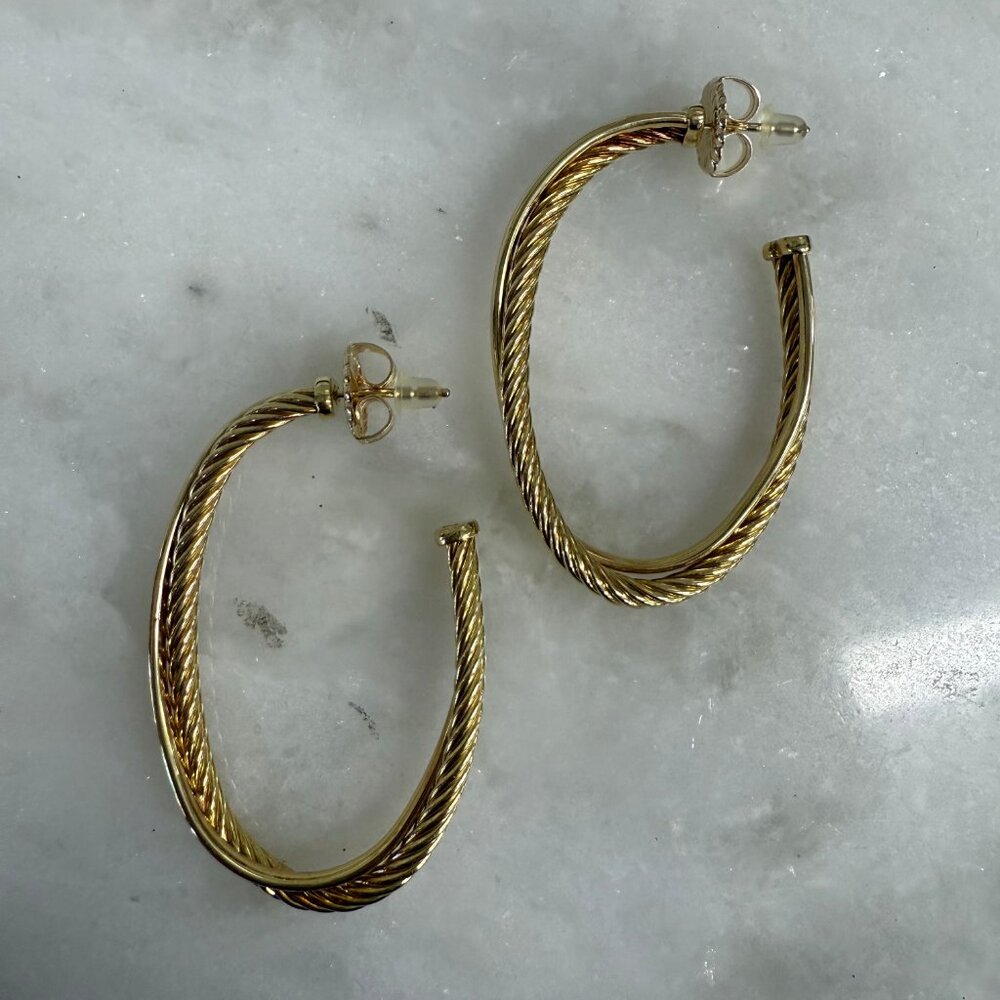 David Yurman Crossover Hoop Earrings